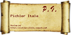Pichler Itala névjegykártya